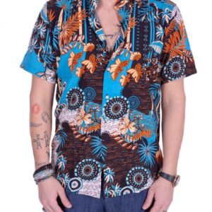 Camicia manica corta Over-D fiori